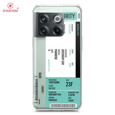 OnePlus 10T Cover - Personalised Boarding Pass Ticket Series - 5 Designs - Clear Phone Case - Soft Silicon Borders