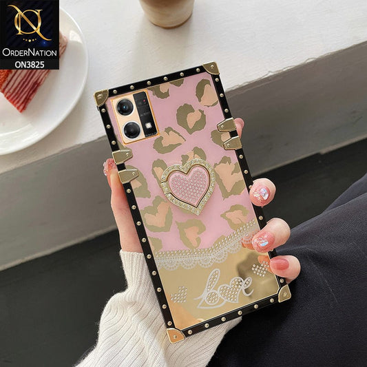 Oppo F21 Pro 4G Cover - Design 1 - Heart Bling Diamond Glitter Soft TPU Trunk Case With Ring Holder