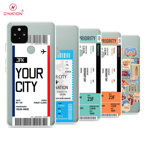 Google Pixel 4A 5G Cover - Personalised Boarding Pass Ticket Series - 5 Designs - Clear Phone Case - Soft Silicon Borders