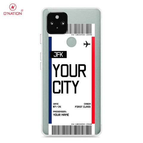 Google Pixel 4A 5G Cover - Personalised Boarding Pass Ticket Series - 5 Designs - Clear Phone Case - Soft Silicon Borders