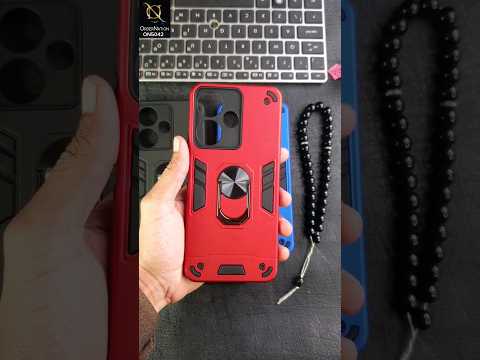 Tecno Spark 9T Cover - Red - New Dual PC + TPU Hybrid Style Protective Soft Border Case With Kickstand Holder