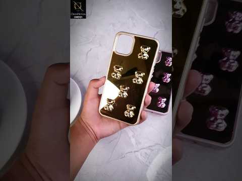 iPhone 15 Pro Max Cover - Golden - 3D Cute Color Electroplating Bear Cartoon Shiny Mirror Soft Border Case