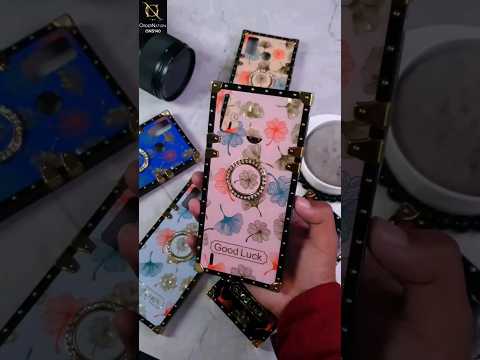 Tecno Camon 18 Cover - Sky Blue - Trendy Style Good Luck Floral Square Trunk Soft Case With Holder