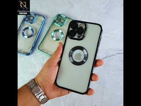 iPhone XS Max Cover - Golden - Soft Color Borders Logo Hole With Camera Protection Clear Back Case