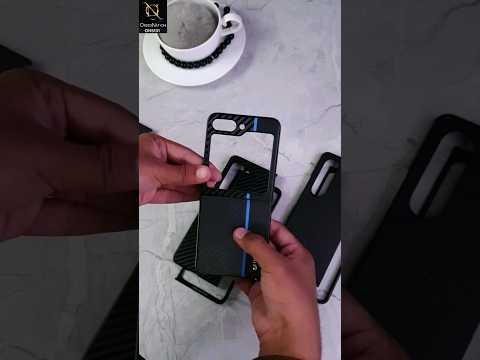 Samsung Galaxy Z Flip 5 5G Cover - Design 4 - Carbon Fiber Texture Hybrid PU Leather Hard Shell Case