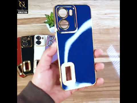Vivo Y02s Cover -Blue - All New Electroplating Borders With Logo Hole Camera Protection Soft Silicon Case