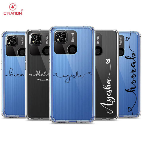 Xiaomi Redmi 9C Cover - Personalised Name Series - 8 Designs - Clear Phone Case - Soft Silicon Borders