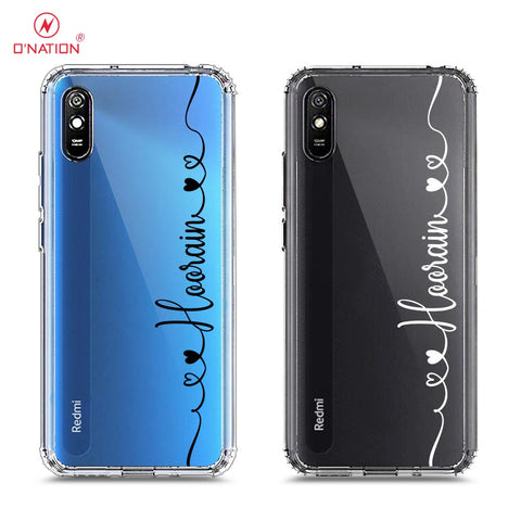 Xiaomi Redmi 9i Cover - Personalised Name Series - 8 Designs - Clear Phone Case - Soft Silicon Borders