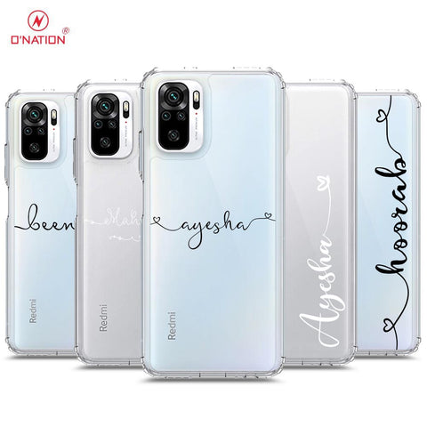 Xiaomi Redmi Note 10S Cover - Personalised Name Series - 8 Designs - Clear Phone Case - Soft Silicon Borders