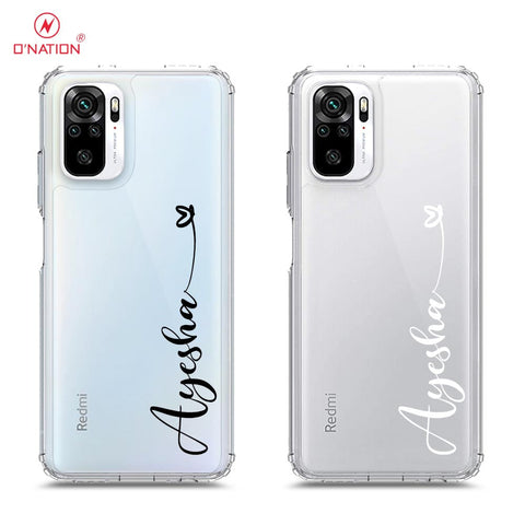 Xiaomi Redmi Note 10S Cover - Personalised Name Series - 8 Designs - Clear Phone Case - Soft Silicon Borders