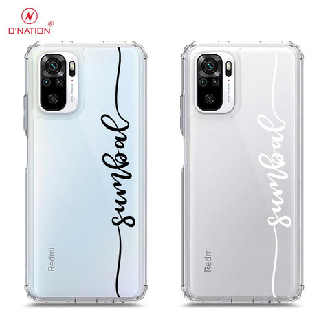 Xiaomi Redmi Note 10S Cover - Personalised Name Series - 8 Designs - Clear Phone Case - Soft Silicon Borders