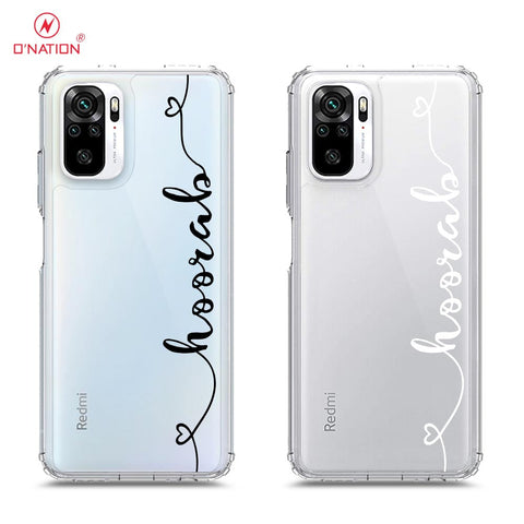 Xiaomi Redmi Note 10S Cover - Personalised Name Series - 8 Designs - Clear Phone Case - Soft Silicon Borders