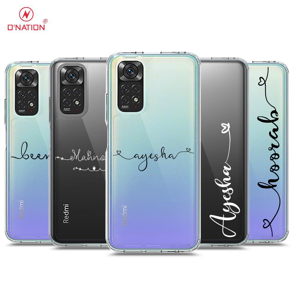 Xiaomi Redmi Note 11S Cover - Personalised Name Series - 8 Designs - Clear Phone Case - Soft Silicon Borders