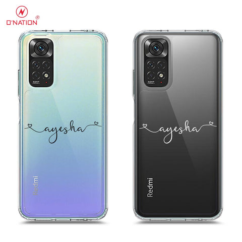 Xiaomi Redmi Note 11S Cover - Personalised Name Series - 8 Designs - Clear Phone Case - Soft Silicon Borders