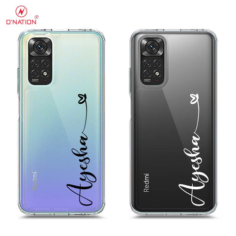 Xiaomi Redmi Note 11S Cover - Personalised Name Series - 8 Designs - Clear Phone Case - Soft Silicon Borders