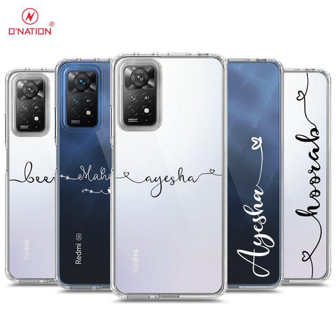 Xiaomi Redmi Note 11 Pro 5G Cover - Personalised Name Series - 8 Designs - Clear Phone Case - Soft Silicon Borders