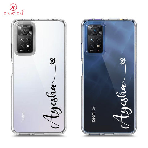 Xiaomi Redmi Note 11 Pro 5G Cover - Personalised Name Series - 8 Designs - Clear Phone Case - Soft Silicon Borders