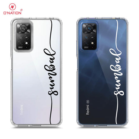 Xiaomi Redmi Note 11 Pro 5G Cover - Personalised Name Series - 8 Designs - Clear Phone Case - Soft Silicon Borders