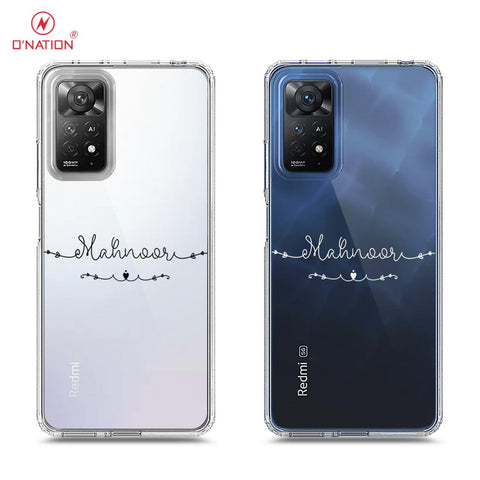 Xiaomi Redmi Note 11 Pro 5G Cover - Personalised Name Series - 8 Designs - Clear Phone Case - Soft Silicon Borders