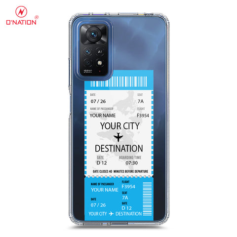 Xiaomi Redmi Note 11 Pro 5G Cover - Personalised Boarding Pass Ticket Series - 5 Designs - Clear Phone Case - Soft Silicon Borders