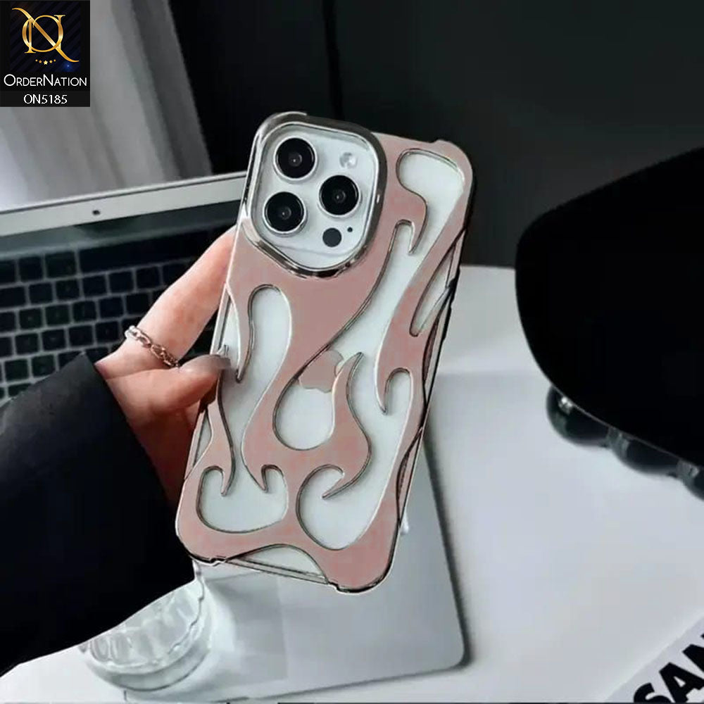 iPhone 16 Pro Cover - Rose Gold - New Shiny Electroplating Flame Series Soft Case