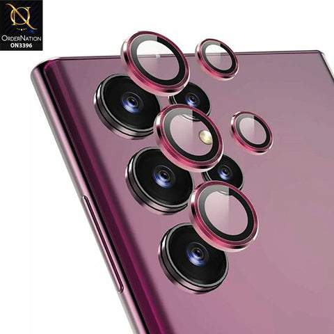 Samsung Galaxy S23 Ultra 5G Camera Protector - Burgundy - Metal Ring Camera Glass Protector