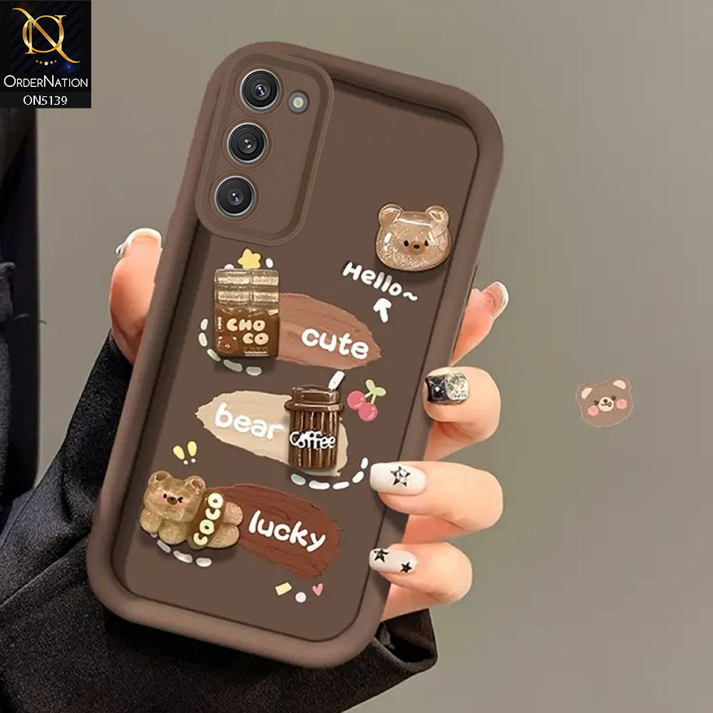 Samsung Galaxy S20 FE - Brown - Trendy 3D Cute Cartoon And Coffee Chocolate Soft Silicon Shockproof Case With Camera Protection