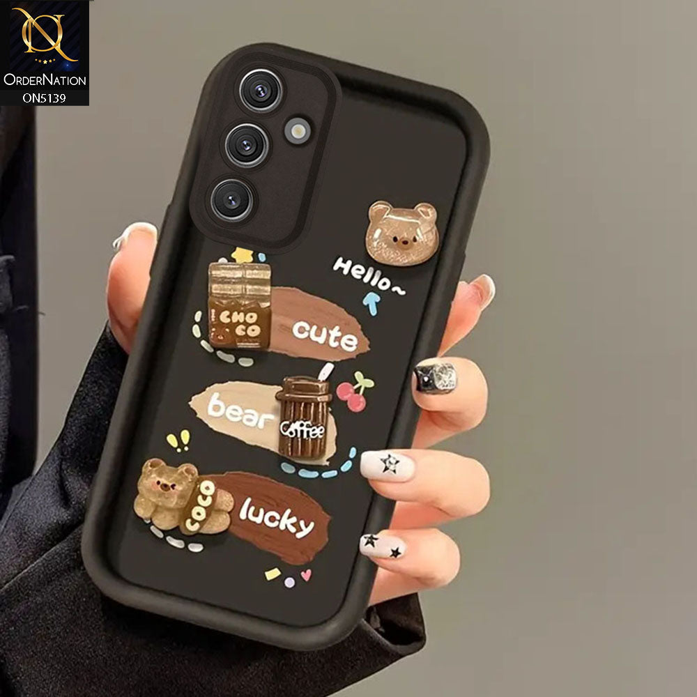 Samsung Galaxy S23 FE - Black - Trendy 3D Cute Cartoon And Coffee Chocolate Soft Silicon Shockproof Case With Camera Protection