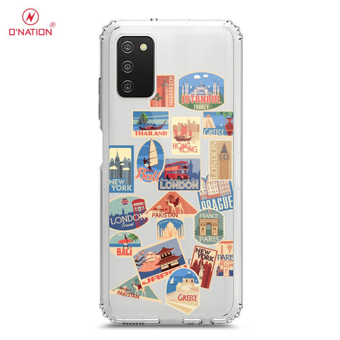 Samsung Galaxy M02s Cover - Personalised Boarding Pass Ticket Series - 5 Designs - Clear Phone Case - Soft Silicon Borders