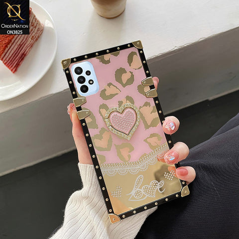 Samsung Galaxy A23 Cover - Design 1 - Heart Bling Diamond Glitter Soft TPU Trunk Case With Ring Holder