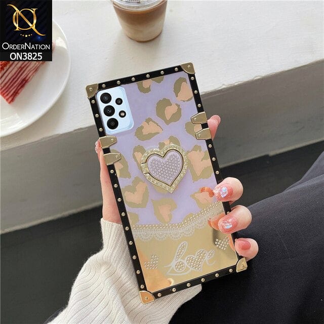 Samsung Galaxy A33 5G Cover - Design 3 - Heart Bling Diamond Glitter Soft TPU Trunk Case With Ring Holder