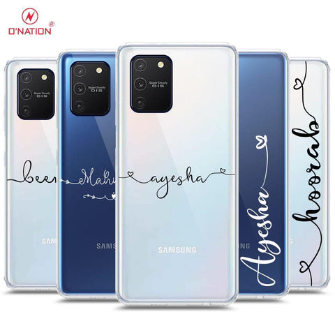 Samsung Galaxy A91 Cover - Personalised Name Series - 8 Designs - Clear Phone Case - Soft Silicon Borders