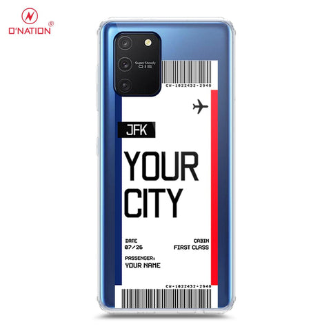 Samsung Galaxy A91 Cover - Personalised Boarding Pass Ticket Series - 5 Designs - Clear Phone Case - Soft Silicon Borders