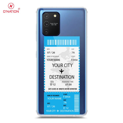 Samsung Galaxy A91 Cover - Personalised Boarding Pass Ticket Series - 5 Designs - Clear Phone Case - Soft Silicon Borders