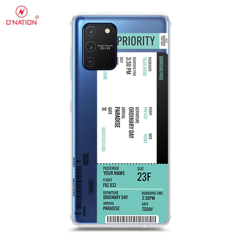 Samsung Galaxy A91 Cover - Personalised Boarding Pass Ticket Series - 5 Designs - Clear Phone Case - Soft Silicon Borders