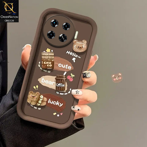 Tecno Spark 20 Pro Plus Cover - Brown - Trendy 3D Cute Cartoon And Coffee Chocolate Soft Silicon Shockproof Case With Camera Protection