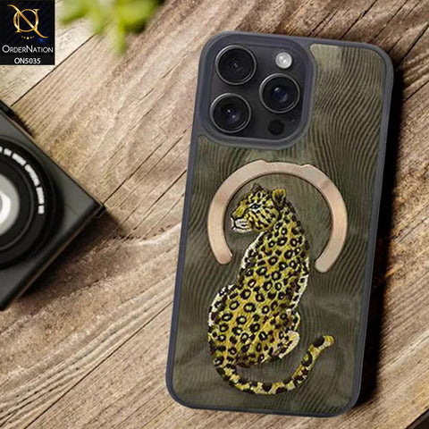 iPhone 15 Pro Max Cover - Yellow - NIMMY 3D Embroidery Fantasy Animal Series Leather Magsafe Case