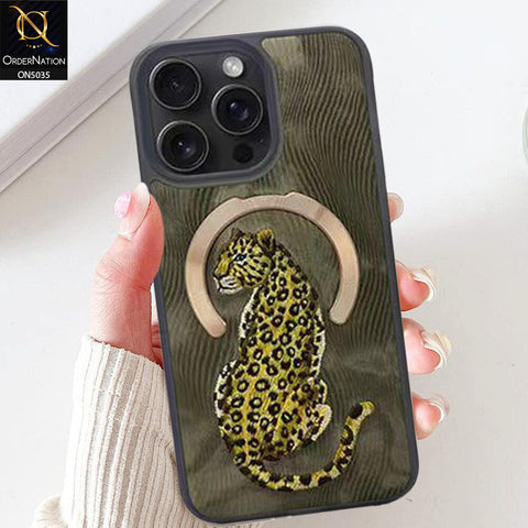 iPhone 15 Pro Max Cover - Yellow - NIMMY 3D Embroidery Fantasy Animal Series Leather Magsafe Case