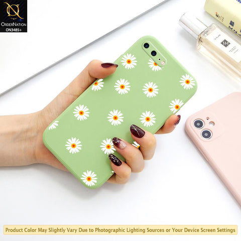 iPhone 8 Plus / 7 Plus Cover - Light Green - ONation Daisy Series - HQ Liquid Silicone Elegant Colors Camera Protection Soft Case ( Fast Delivery )