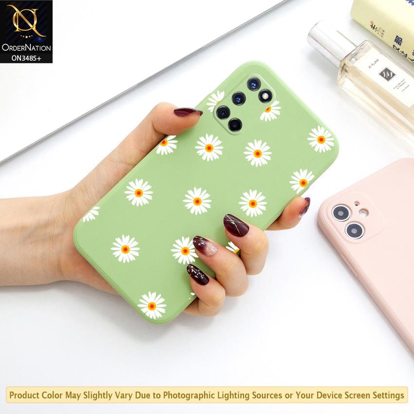 Oppo A72 Cover - Light Green - ONation Daisy Series - HQ Liquid Silicone Elegant Colors Camera Protection Soft Case ( Fast Delivery )