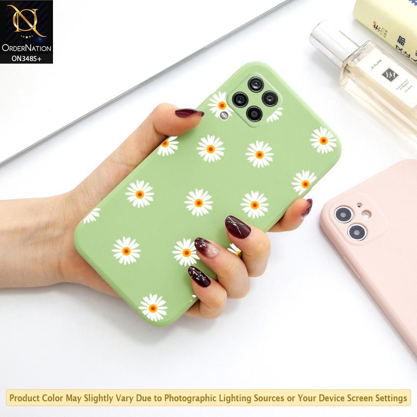 Samsung Galaxy M32 Cover - Light Green - ONation Daisy Series - HQ Liquid Silicone Elegant Colors Camera Protection Soft Case ( Fast Delivery )