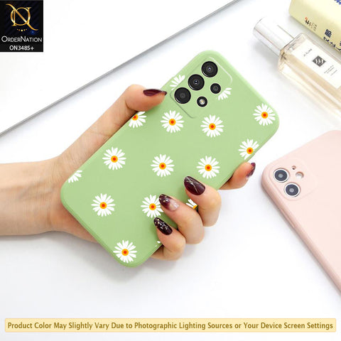 Samsung Galaxy A23 Cover - Light Green - ONation Daisy Series - HQ Liquid Silicone Elegant Colors Camera Protection Soft Case ( Fast Delivery )