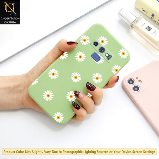 Samsung Galaxy Note 9 Cover - Light Green - ONation Daisy Series - HQ Liquid Silicone Elegant Colors Camera Protection Soft Case ( Fast Delivery )