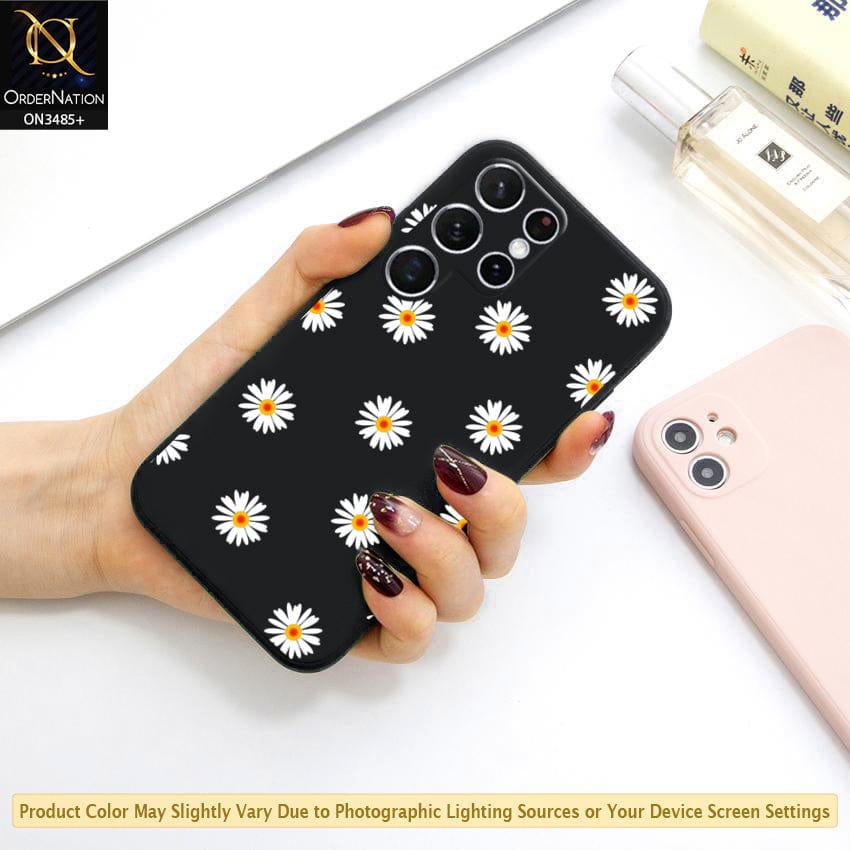 Samsung Galaxy S22 Ultra 5G Cover - ONation Daisy Series - HQ Liquid Silicone Elegant Colors Camera Protection Soft Case (Fast Delivery) (H)