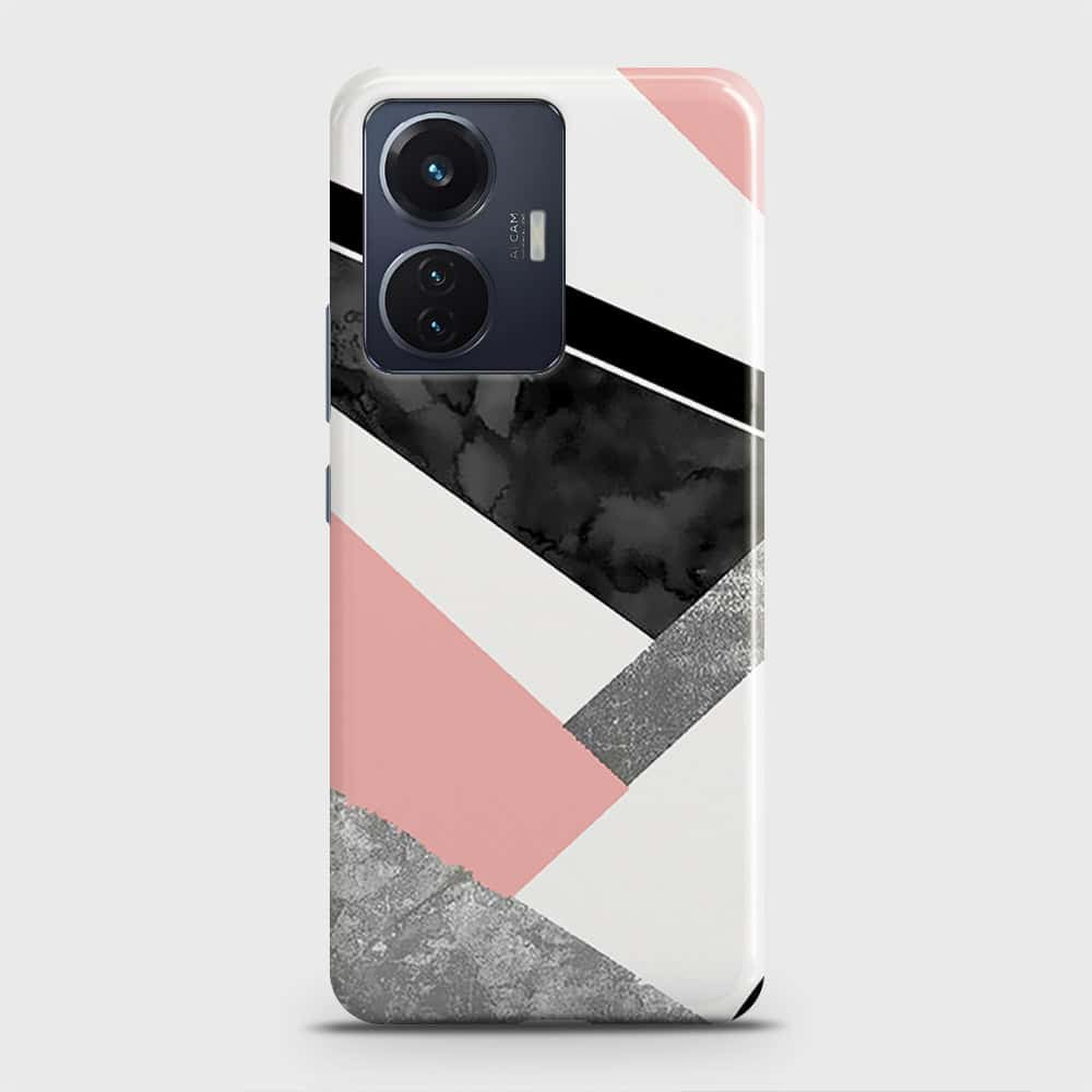 Vivo S15e Cover - Geometric Luxe Marble Trendy Printed Hard Case with Life Time Colors Guarantee