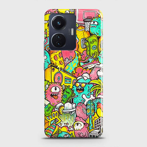 Vivo S15e Cover - Candy Colors Trendy Sticker Collage Printed Hard Case with Life Time Colors Guarantee