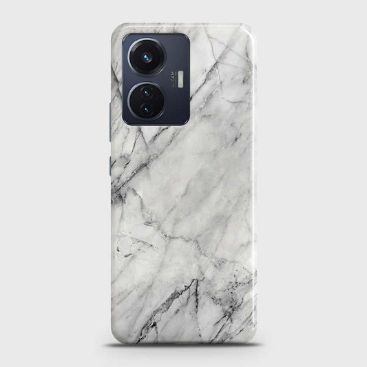 Vivo S15e Cover - Trendy White Marble Printed Hard Case with Life Time Colors Guarantee