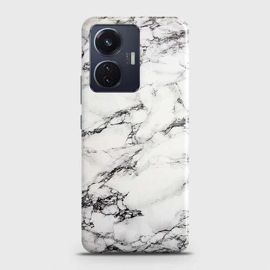 Vivo S15e Cover - Trendy White Floor Marble Printed Hard Case with Life Time Colors Guarantee