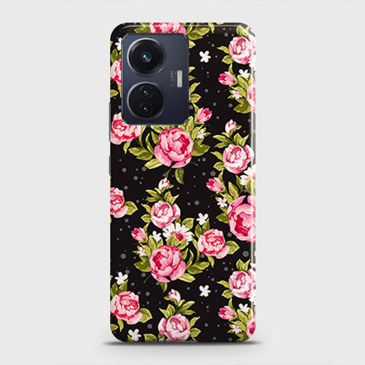 Vivo S15e Cover - Trendy Pink Rose Vintage Flowers Printed Hard Case with Life Time Colors Guarantee