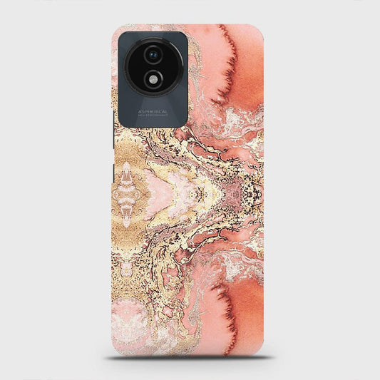 Vivo Y02t Cover - Trendy Chic Rose Gold Marble Printed Hard Case with Life Time Colors Guarantee (Fast Delivery)